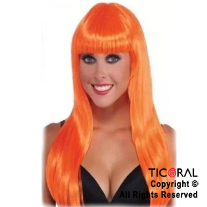 PELUCA LACIA LARGA NARANJA x 1